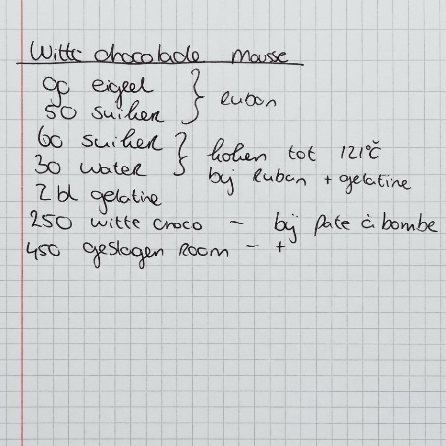 Witte chocolade mousse